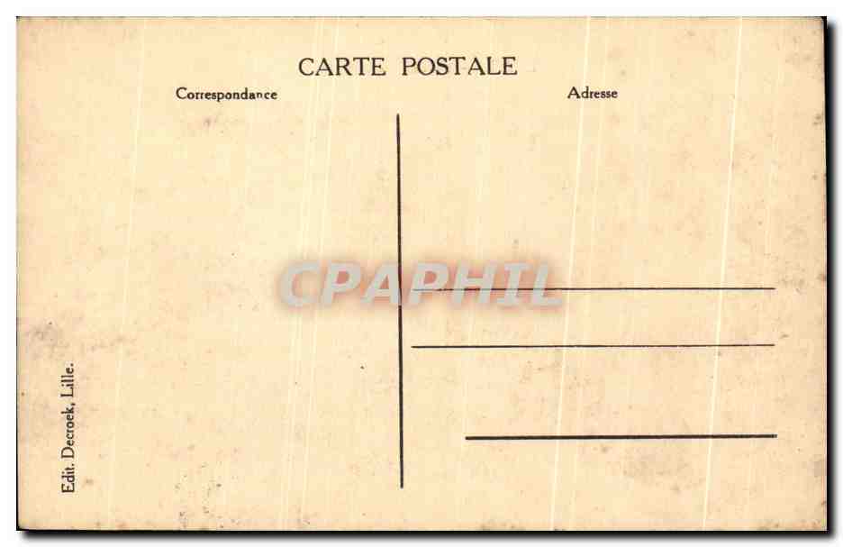CPA Lille Marche Aux chevaux Militaria — Verso