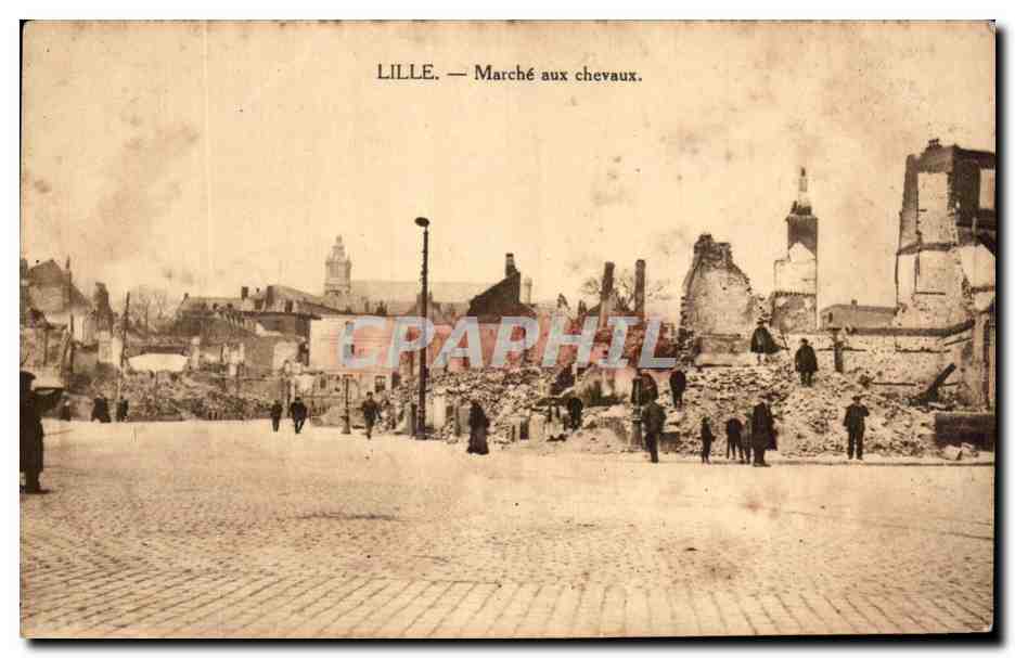 CPA Lille Marche Aux Chevaux Militaria