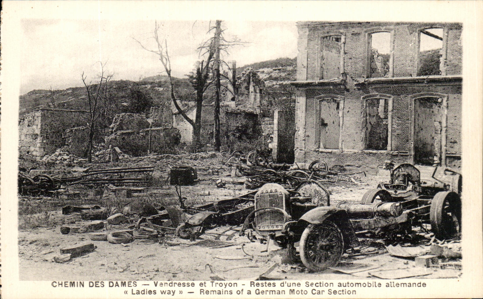 Chemin des Dames — Vendresse und Troyon — Reste einer deutschen Motorabteilung