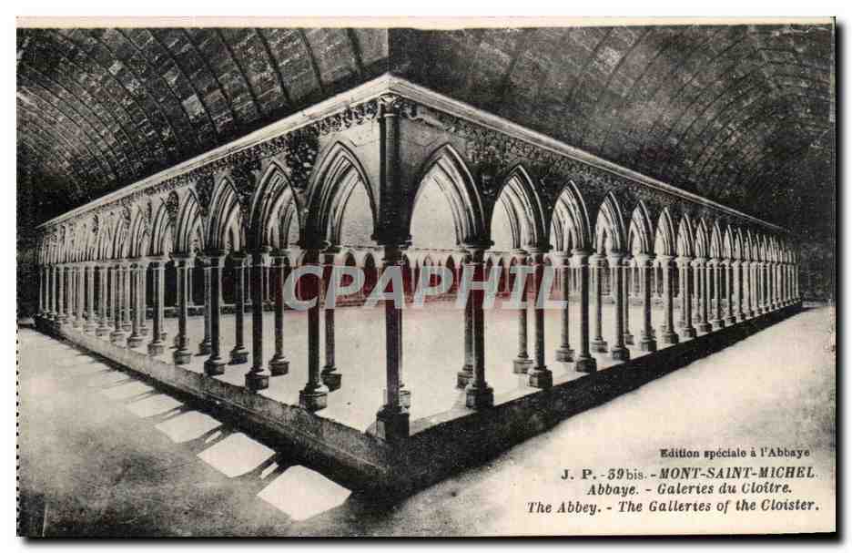 CPA Mont Saint Michel Abbaye Galeries du cloitre