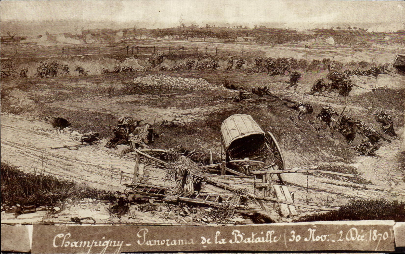 CPA Champigny Panorama de la Bataille Militaria 