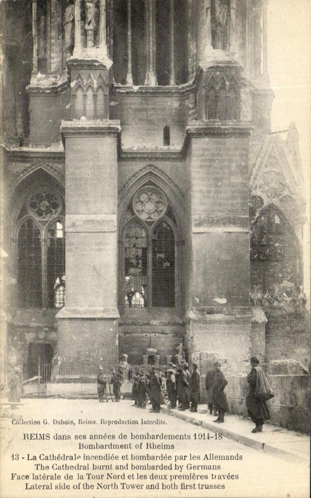CPA Reims dans ses annees de bombardements Militaria