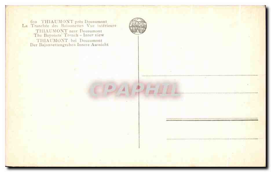 Thiaumont près Douaumont — Tranchée des Baïonnettes — Éditions Verdun, n°610 — Reverso