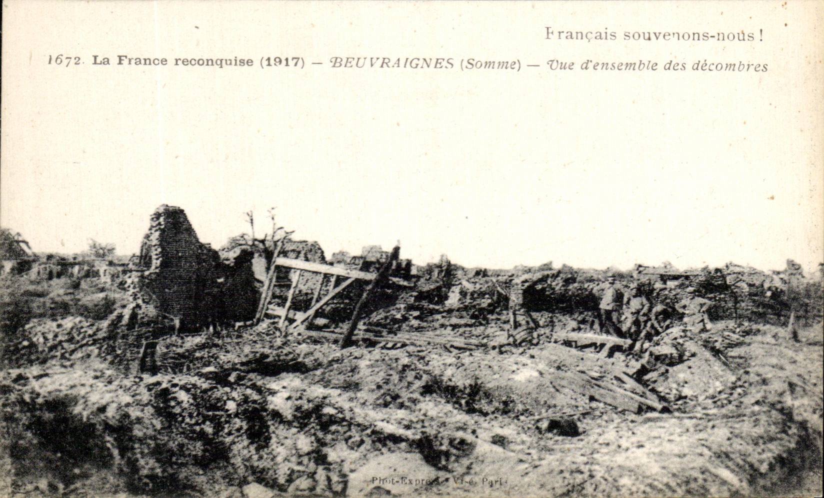 CPA Beuvraignes Vue d'ensemble des decombres Militaria