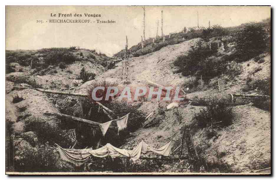 CPA Le Front des Vosees Reichckerkopf Tranchees Militaria