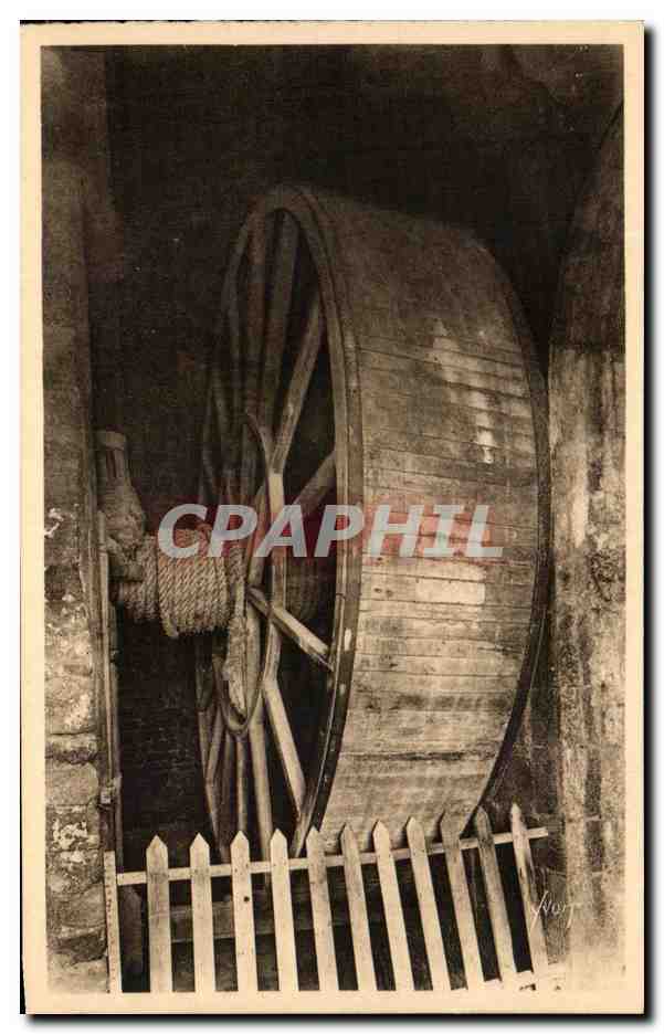 CPA Le Mont st Michel Abbaye La Roue monte charge