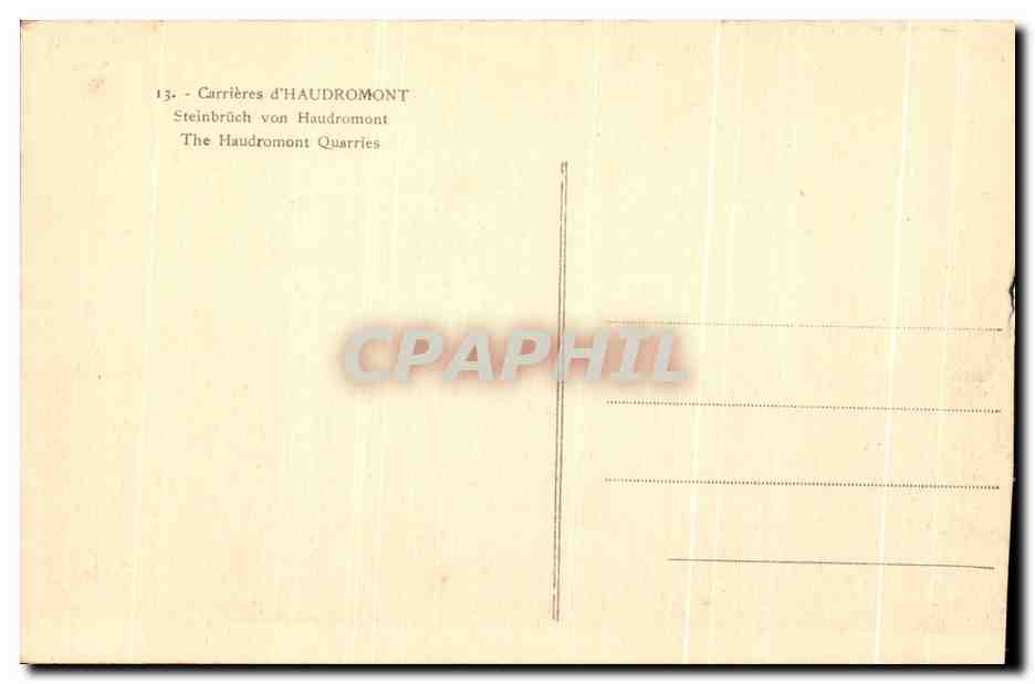 CPA Carrieres d'Haudromont Militaria — Rückseite