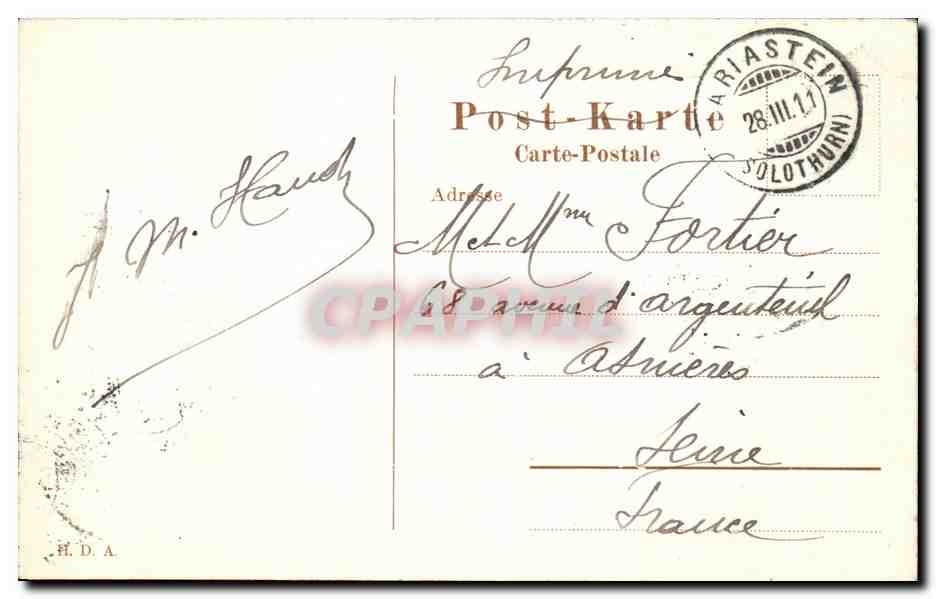 CPA Mariastein Gnadenkapelle — Rückseite