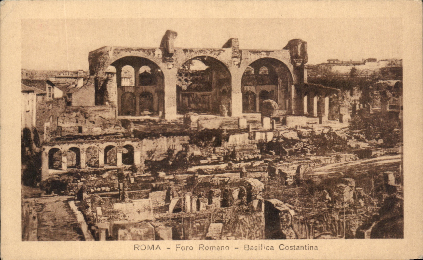 CPA Roma Foro Romano Basilica Costantina