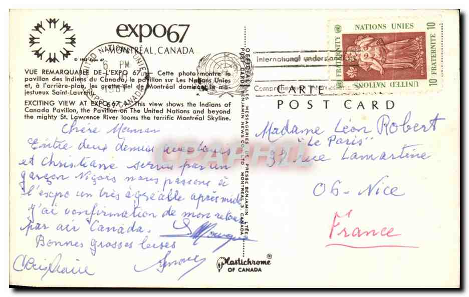 CPA Canada Vue Remarquable De L'Expo Cette Expo 67 — Verso