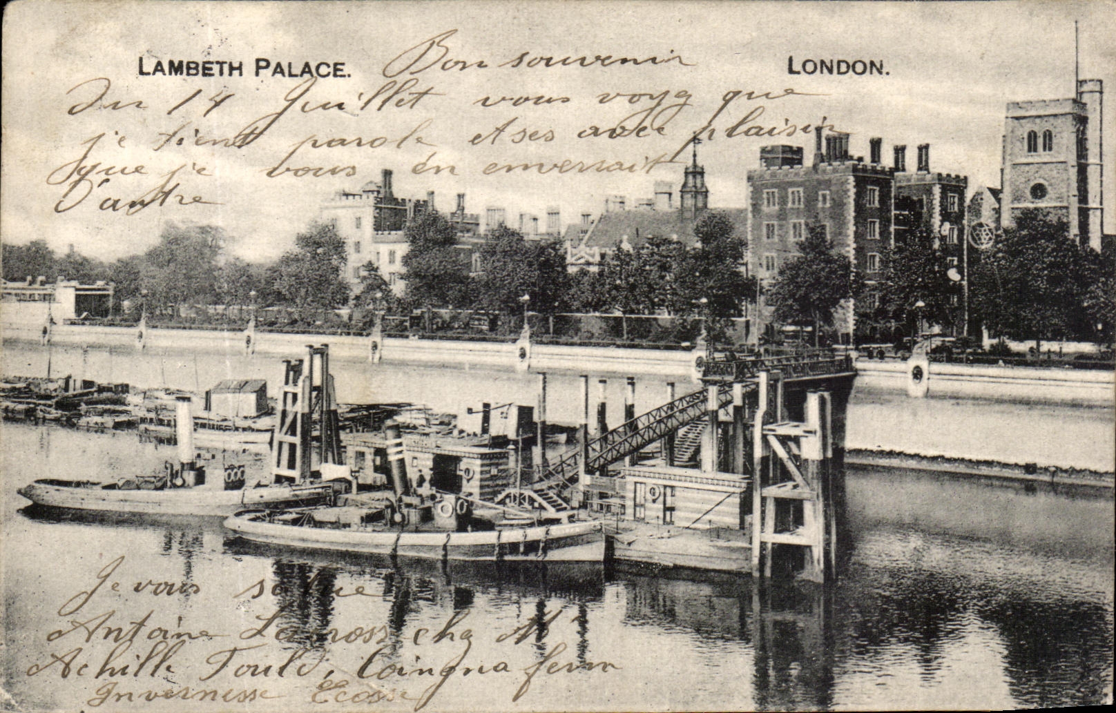 CPA Lambeth Palace London Bateau