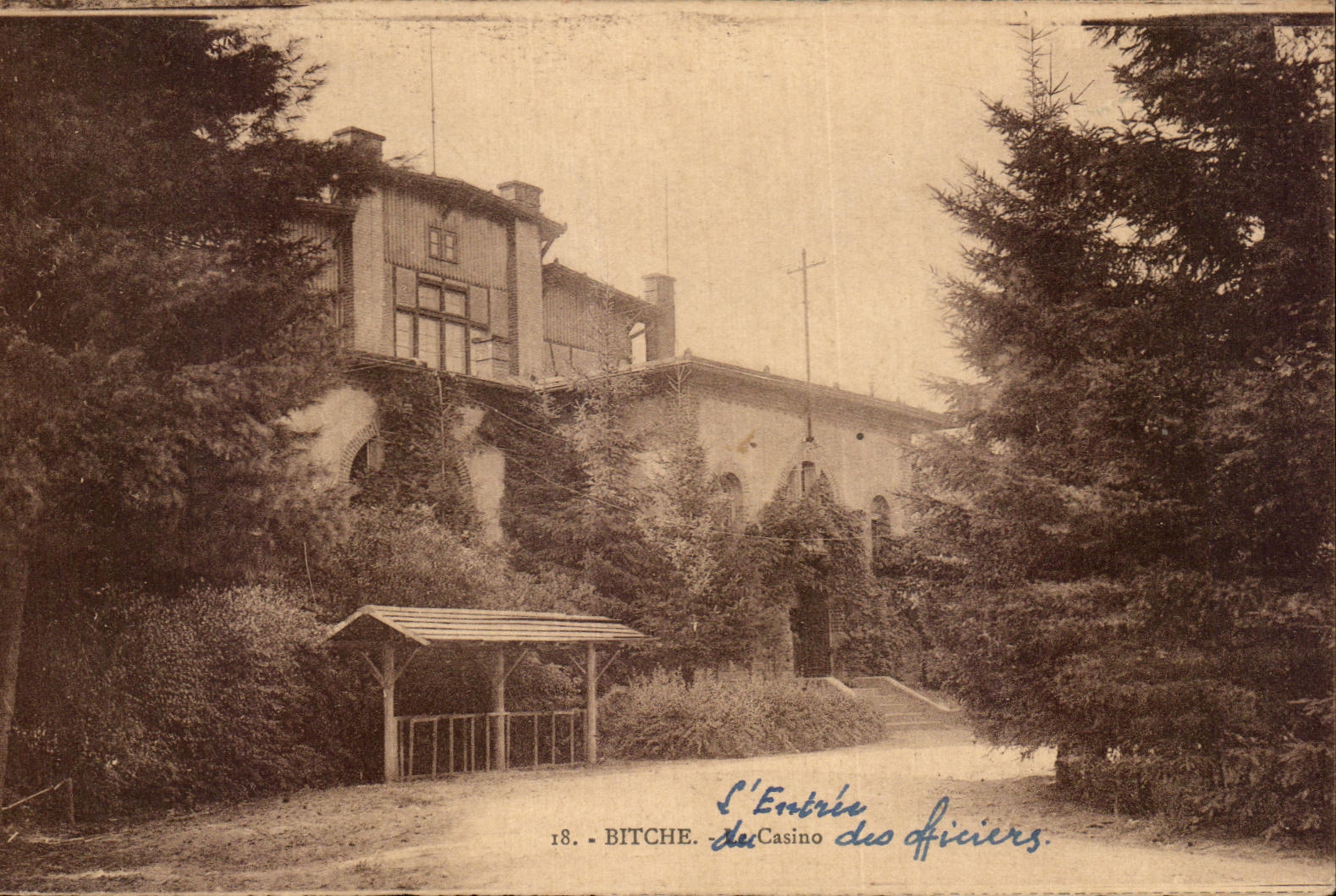 CPA Bitche L'entree du casino des officiers Militaria