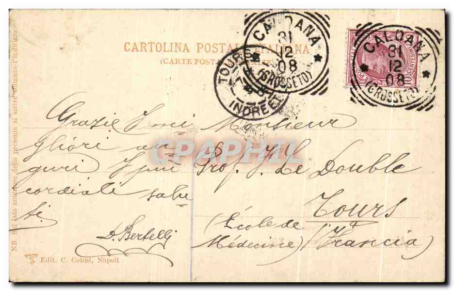 CPA Napoli Acquanuim Nella Villa — Rückseite