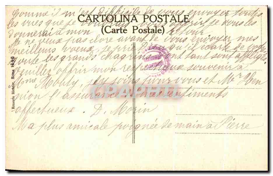 CPA Del Coro in S Cecilia Roma — Rückseite