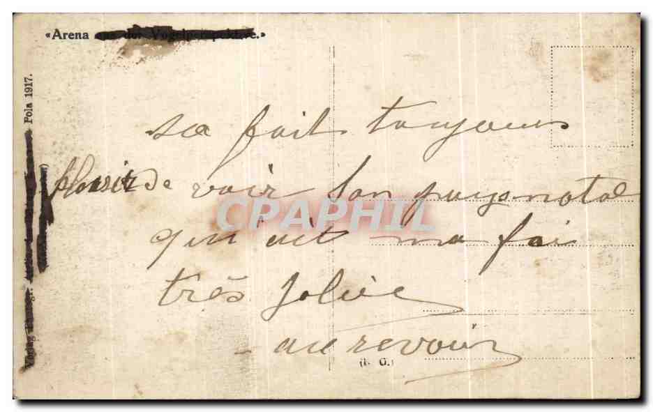 CARTE PHOTO Arena Militaria — Rückseite
