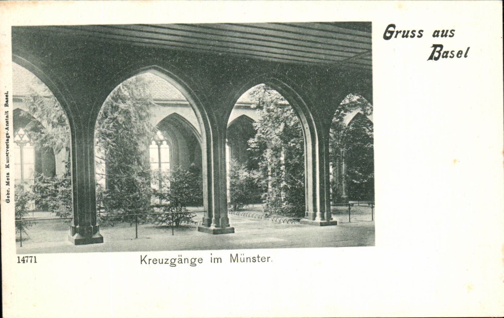 CPA Grusse aus Basel Kreuzgange im Munster