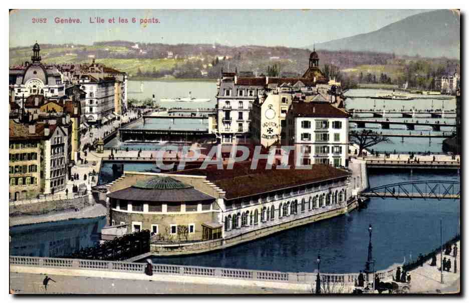 CPA Geneve L'lle et les 6 Ponts