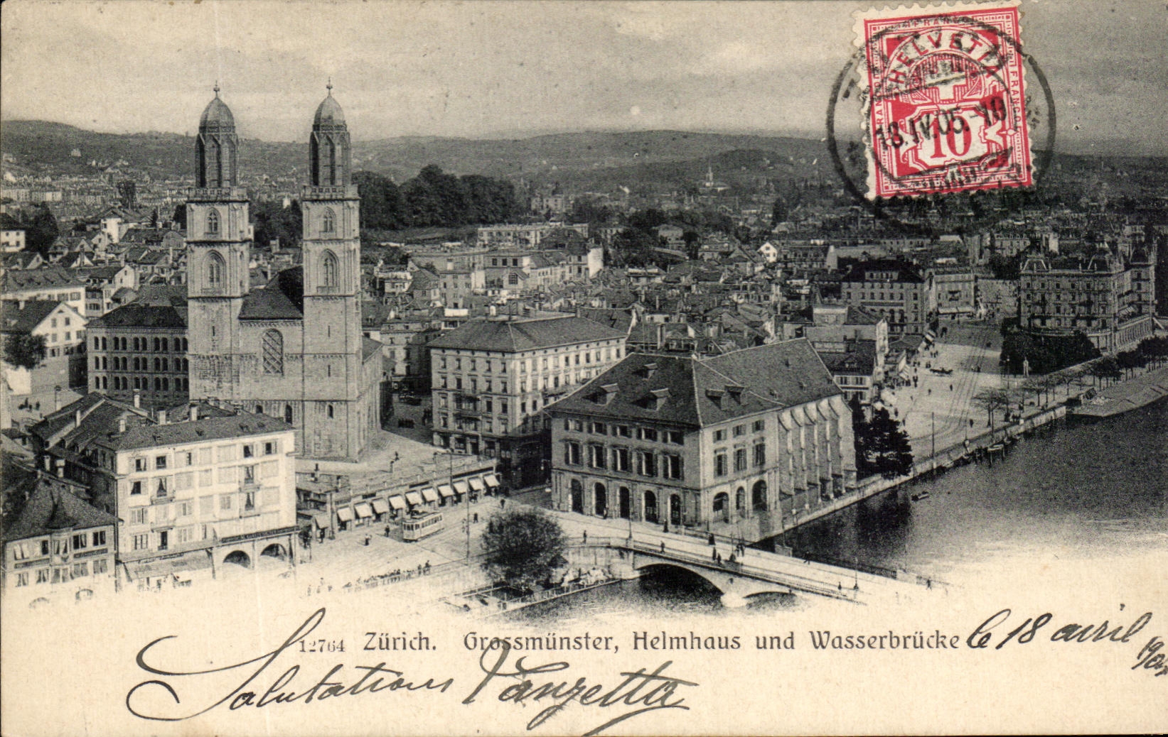 CPA Zurich Gresmunster Helmhaus Und Wasserbrucke