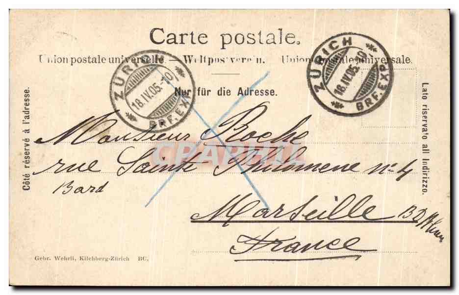 CPA Zurich Gresmunster Helmhaus Und Wasserbrucke — Verso