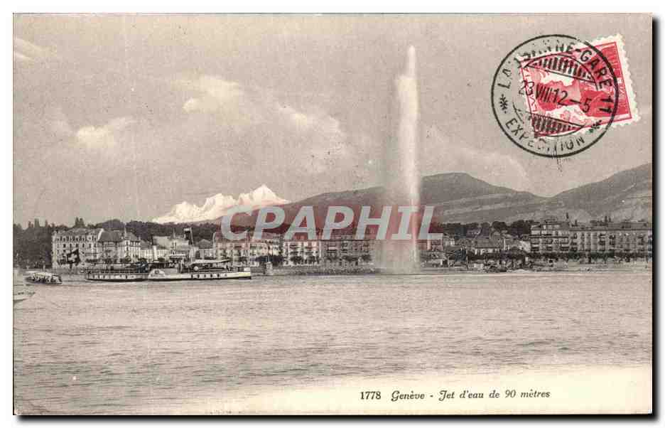 CPA Geneve Jet d'eau 90 Metres