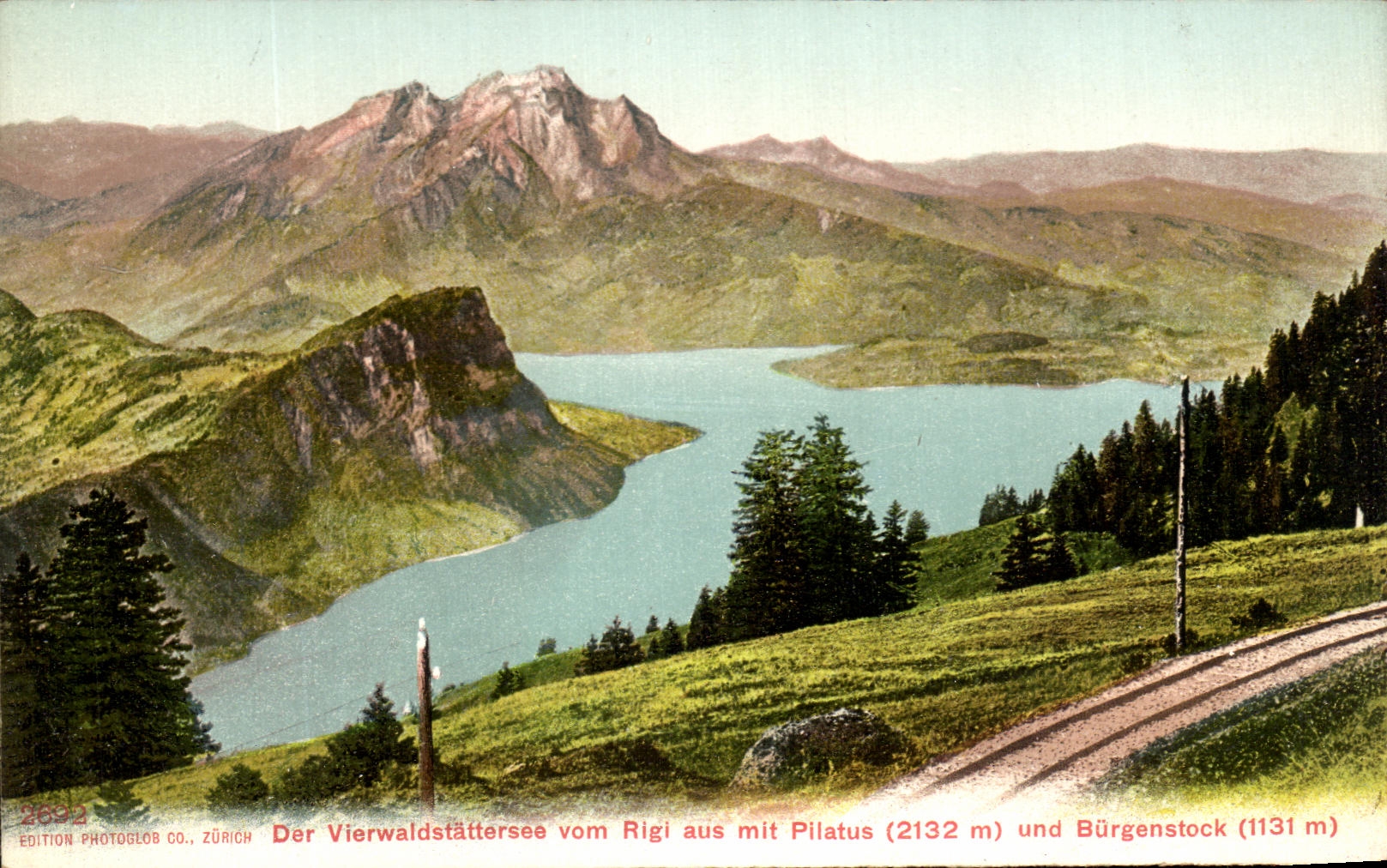 CPA Der Vierwaldstattersee Vom Rigi aus Mit Burgenstock
