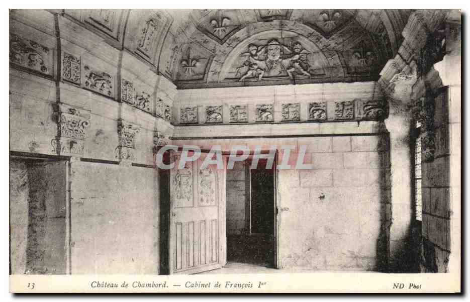 CPA Chateau de Chambord Cabinet de Francois 1er