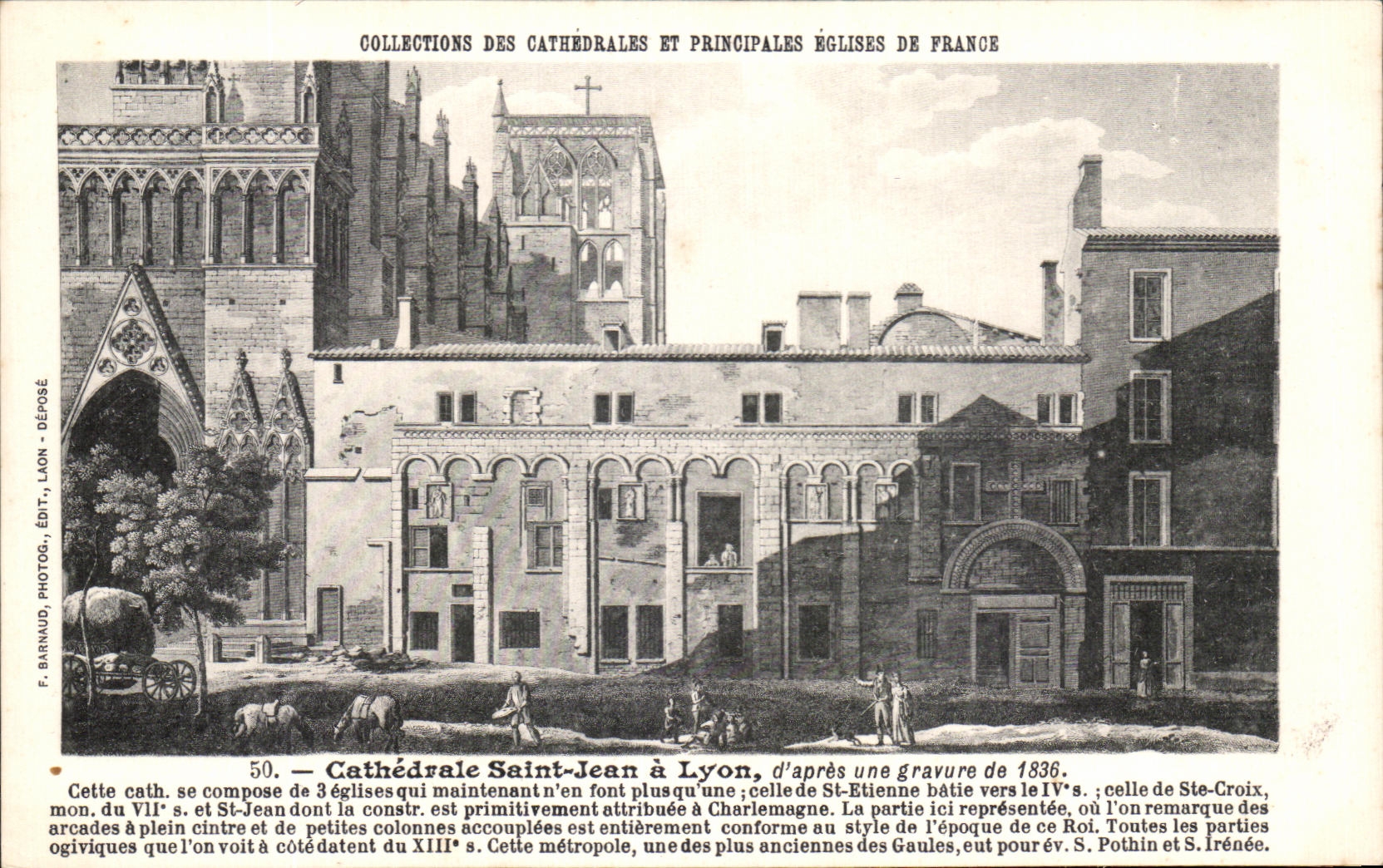 Cathédrale Saint-Jean à Lyon — Collections des cathédrales et principales églises de France — F. Barnaud, photog. édit., Lyon, n°50