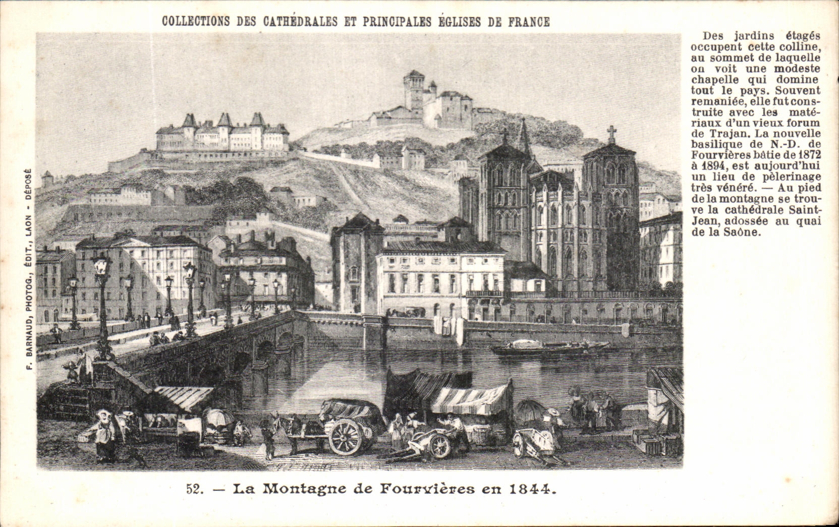 CPA La Montagne de Fourvieres en 1844 Lyon