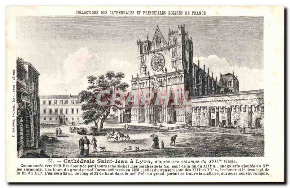 Cathédrale Saint-Jean à Lyon — Collections des Cathédrales et Principales Églises de France — F. Barnaud, Photog. Édit. Lyon, n°51