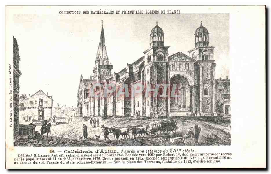 Cathédrale d'Autun — Collections des cathédrales et principales églises de France — F. Barnaud, photog. Édit. Lyon — n° 38