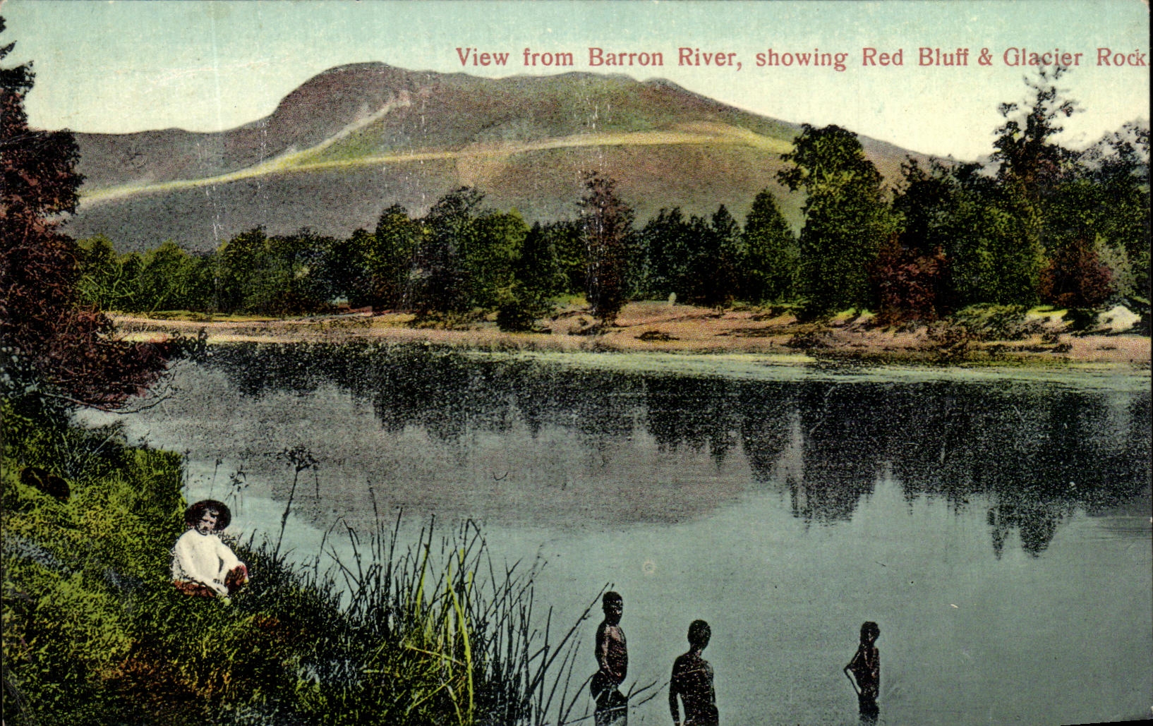 CPA View From Barron River Showing Red Bluff Glacer Rock Queesnland Australie