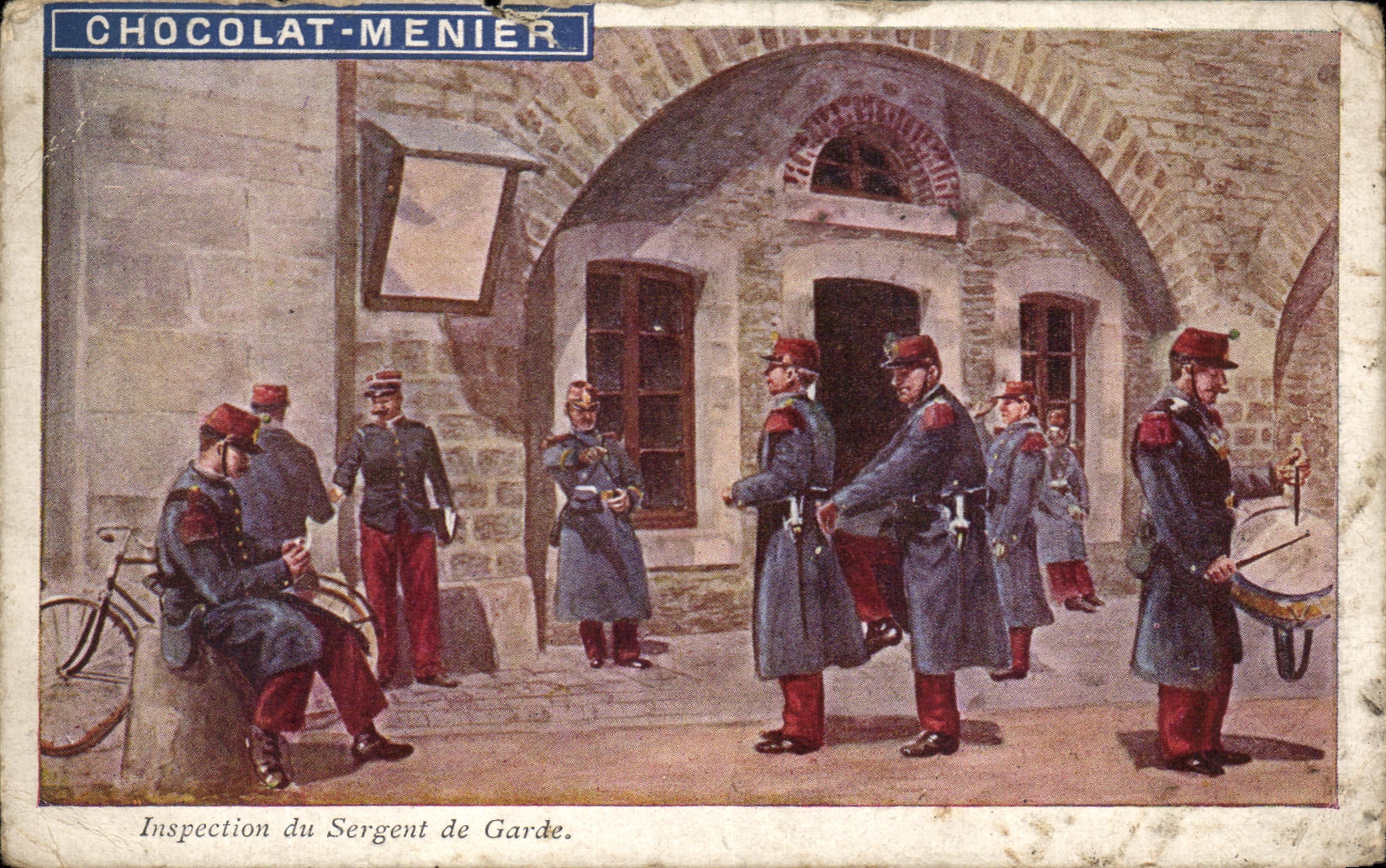 CPA Chocolat Menier Inspection du Sergent de Garde Militaria 
