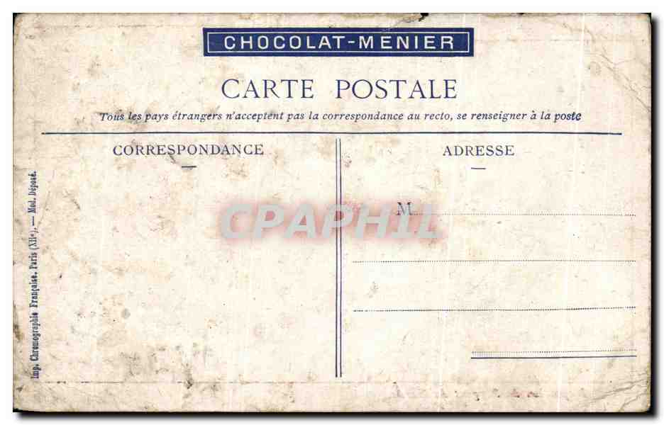 CPA Chocolat Menier Inspection du Sergent de Garde Militaria  — Rückseite