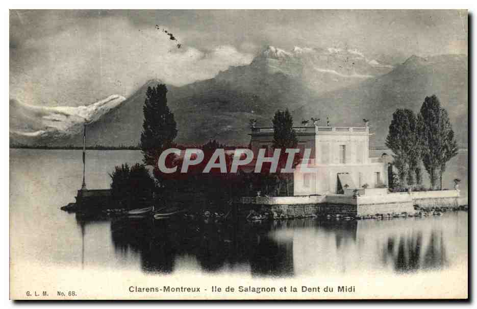 CPA Clarens Montreux Ile De Salagnon Et La Dent Du Midi