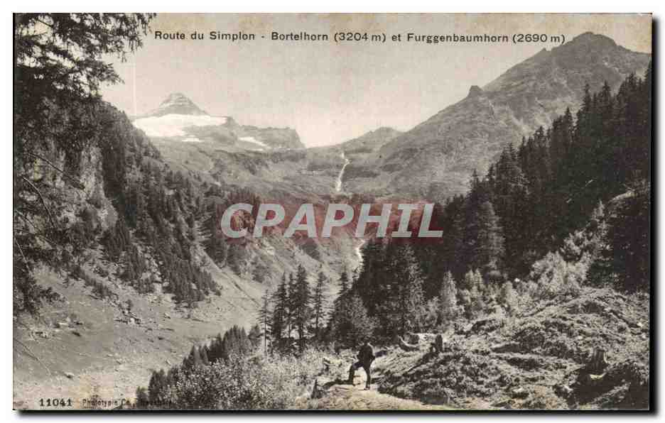 CPA Route Du Simplon Bortelhorn Et Furggenbaumhorn