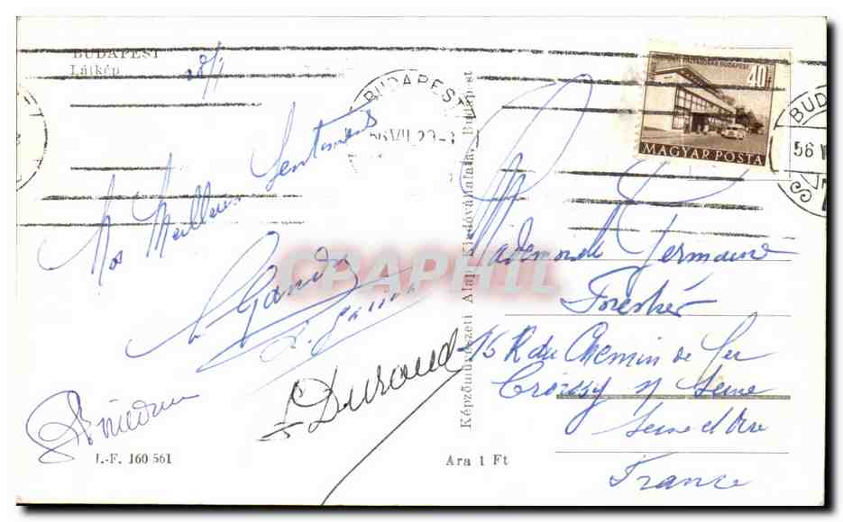 CPSM Budapest — Verso