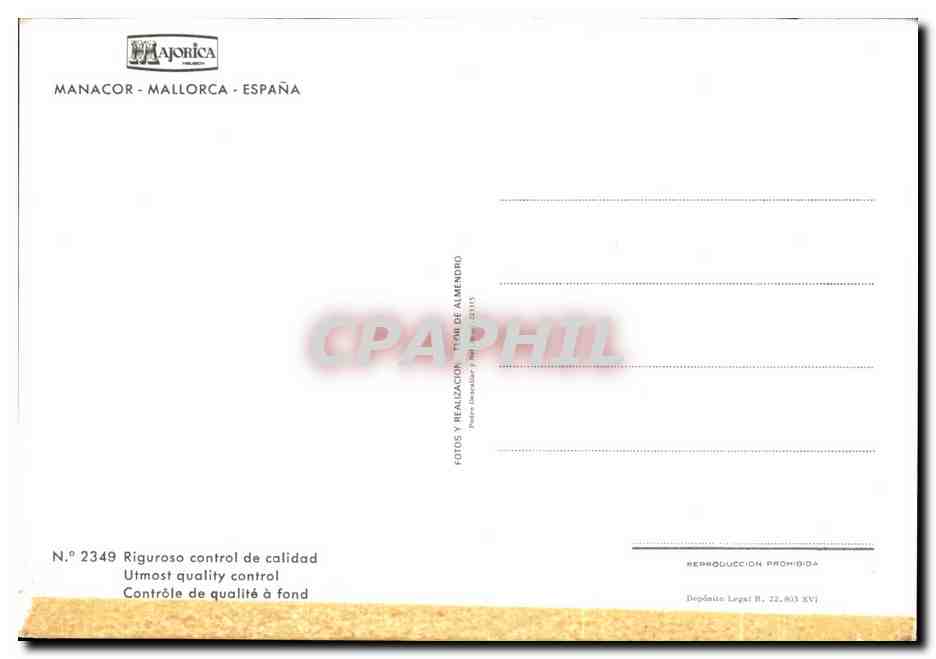 CPSM Manacor Mallorca Espana Controle de qualite a fond — Rückseite