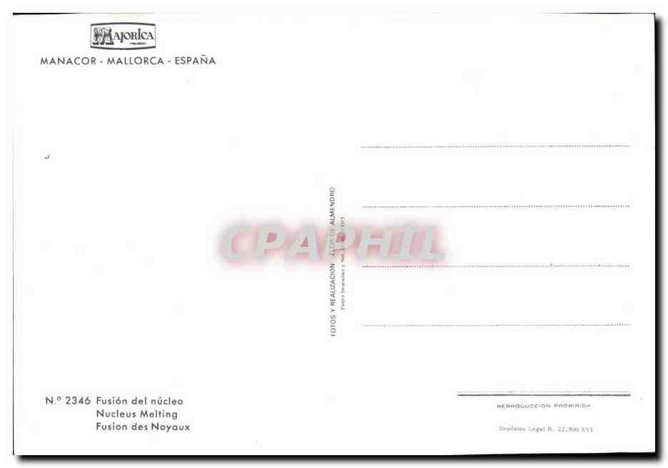 CPSM Manacor Mallorca Espana Fusion des noyaux — Rückseite