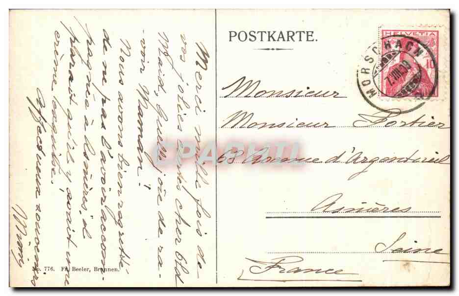 CPA Schollenen Reusstall bei der Teufelsbrucke — Rückseite