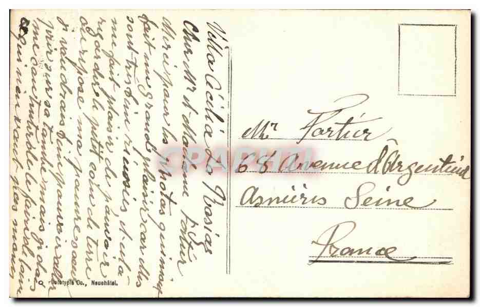 CPA La Sarraz Chute du Veyron — Rückseite
