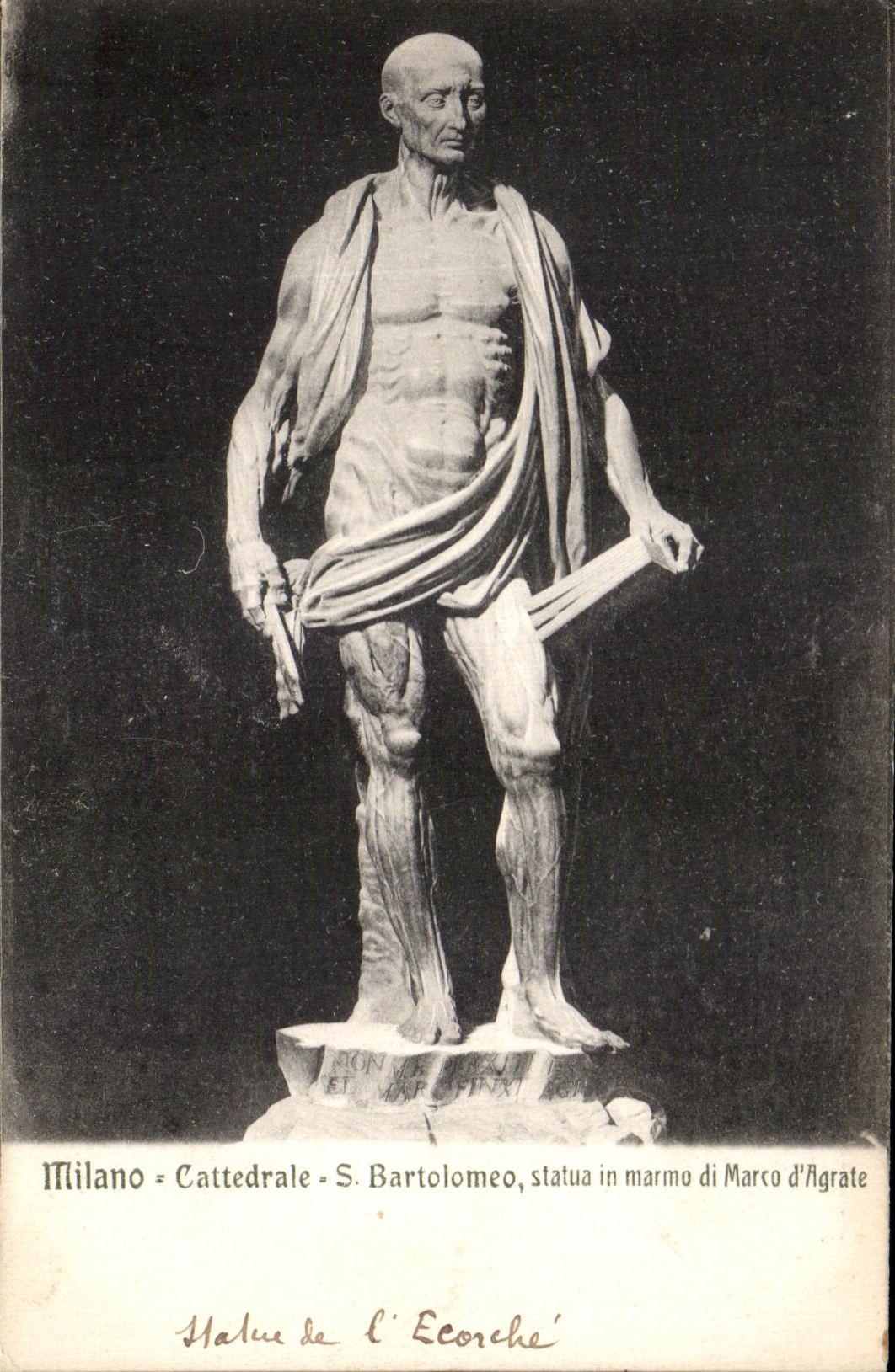 CPA Milano Cattedrale Statua in marmo di Marco d'Agrate