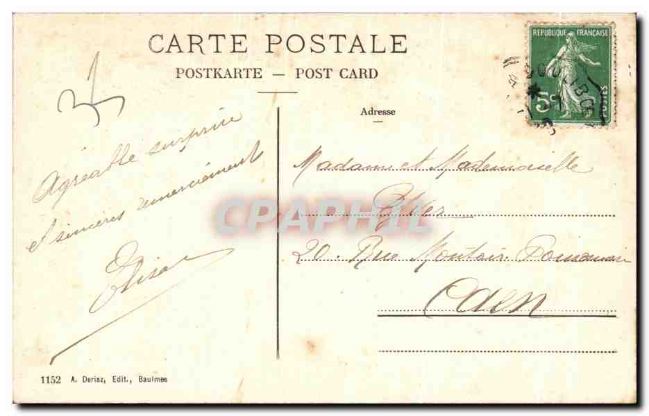 CPA Bords de I'Orbe pres Ballaigues A I'Ile — Rückseite