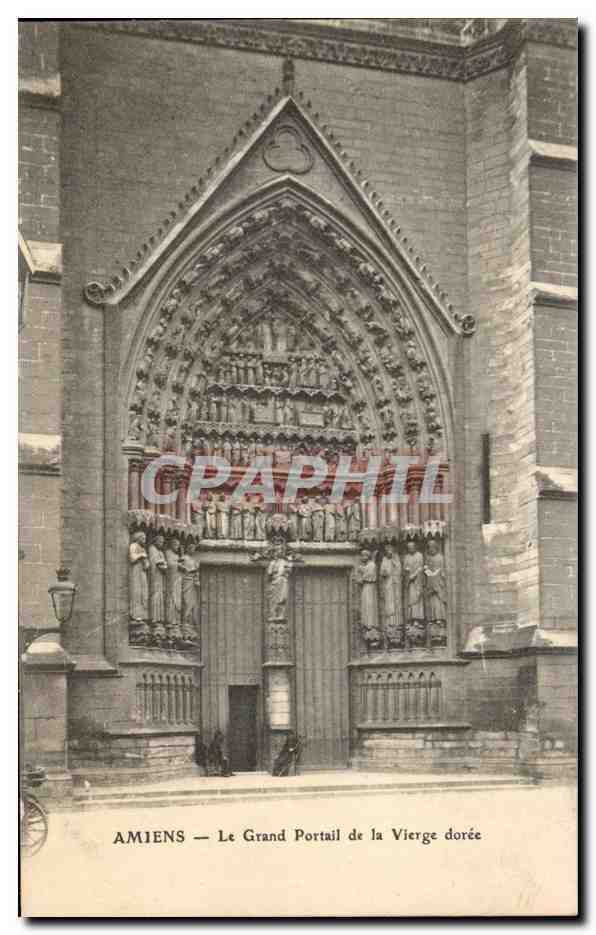 CPA Amiens Le Grand Portail de la Vierge doree
