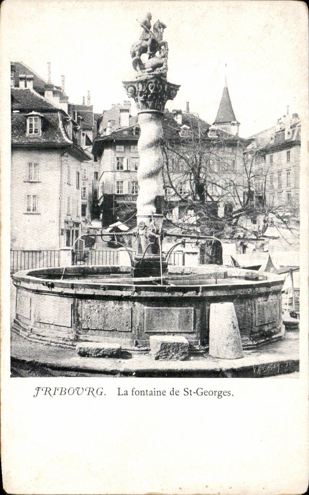 CPA Fribourg La Fontaine de St georges