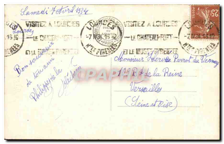 CPA Chateau de Pau Berceau de Henri IV sous le trophee de la Duchesse d'Angouleme — Verso