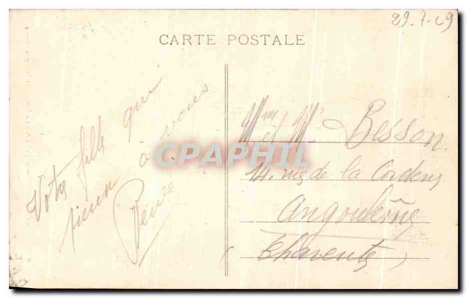 Reims - La Cathédrale - Portail, côté Nord - Détails du Jugement dernier — V. Thuillier, éditeur, Reims — Achterkant