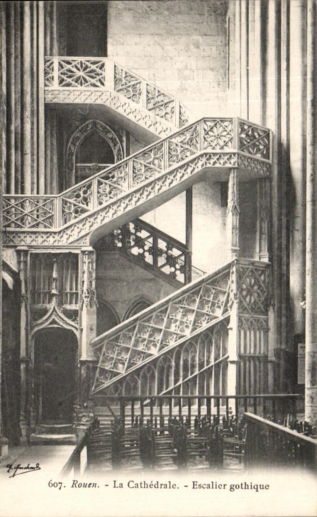 CPA Rouen La Cathedrale Escalier Gothique