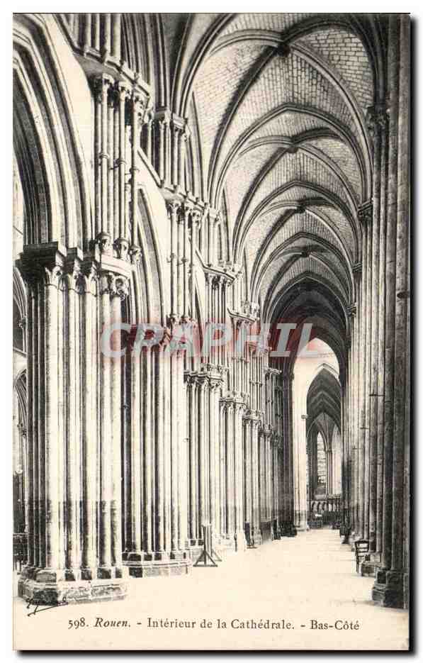 CPA Rouen Interieur De La Cathedrale Bas Cote
