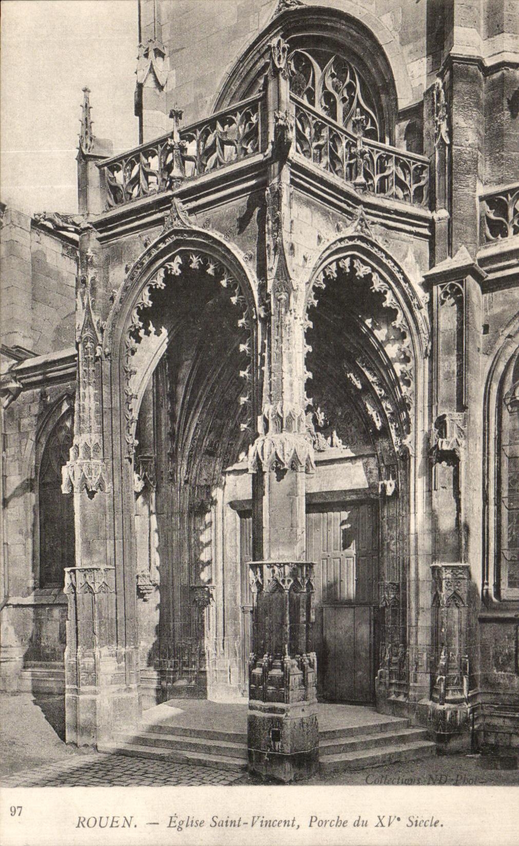 CPA Rouen Eglise Saint Vincent Porche Du 15eme