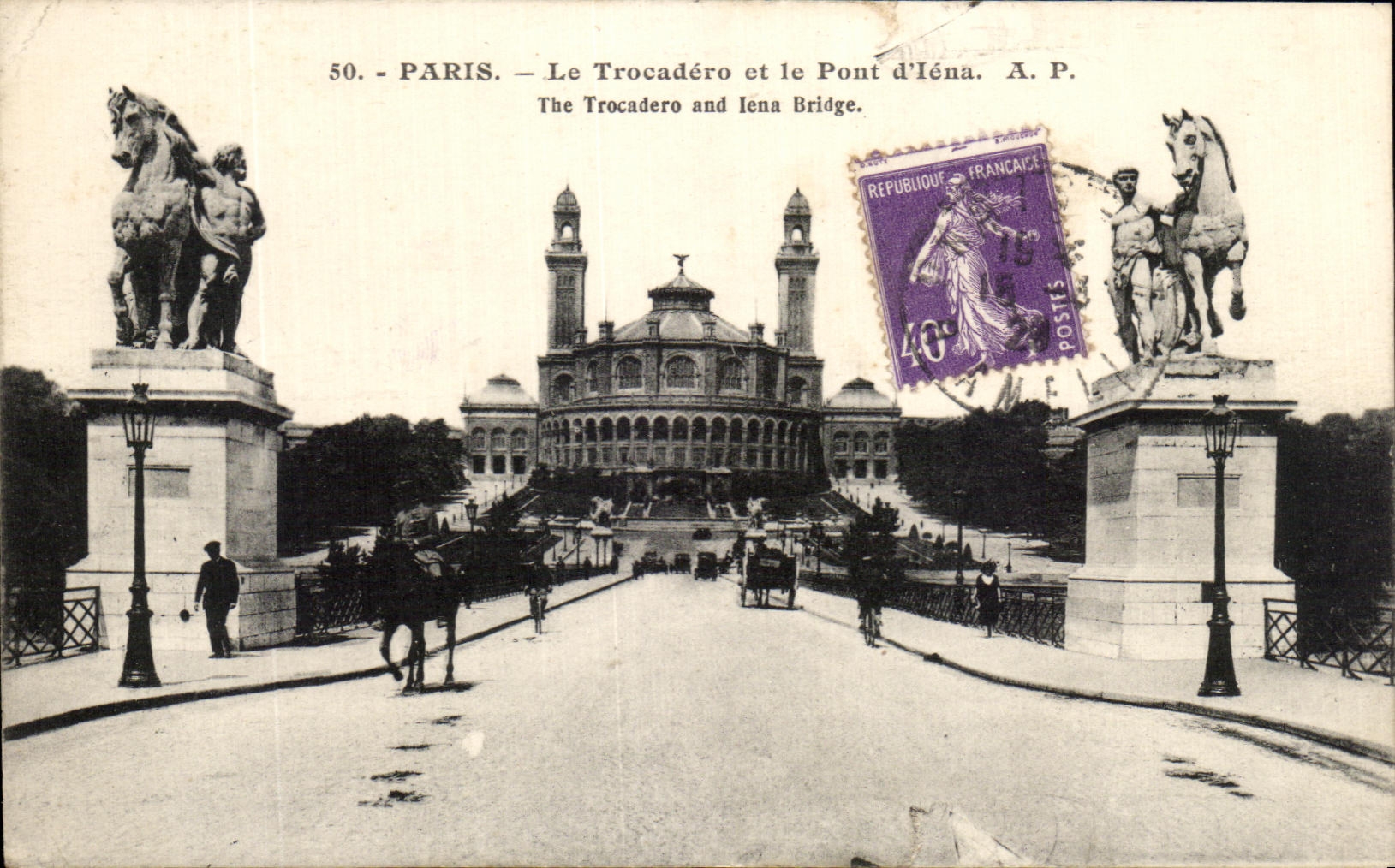 CPA Paris Le Trocadero et le Pont d'lena 
